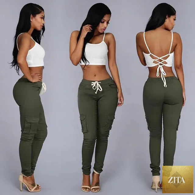 Elegant elastic women’s oversized drawstring long pencil pants by nowadaysfashion, featuring a slim fit and office-appropriate style.