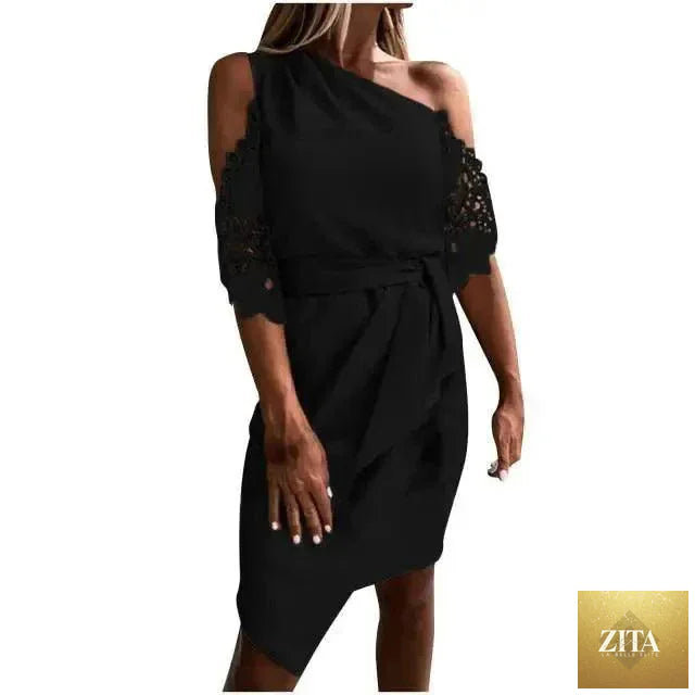 Stevvex luxury summer women's strapless lace hollow-out dress with solid design, casual style perfect for warm weather.