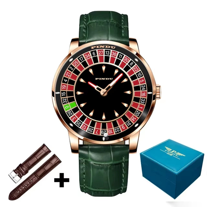 Design Watch NH35A Automatic Mechanical Wristwatches Las Vegas Roulette Diamond Luminous Pointer Montre Homme