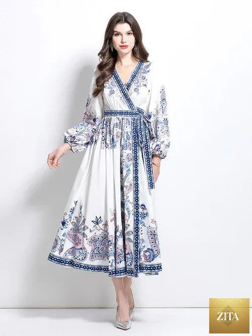 Women’s long maxi dress by Femstylo, flowing fabric, elegant design, and full-length style suitable for casual and formal wear.