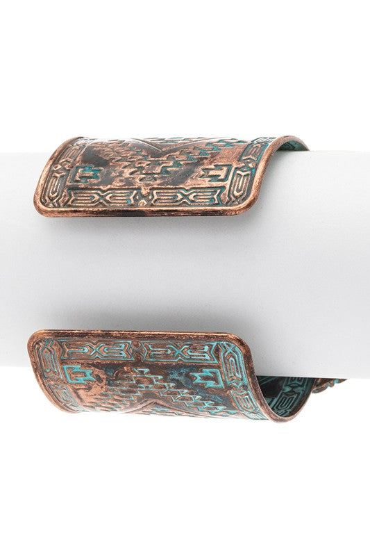 Oversize Western Statement Open Cuff Jade Icarus