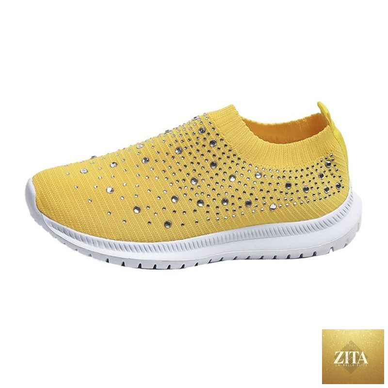 Women's color block mesh platform sneakers from Trendy Attic Store01, breathable and stylish women's sneakers with vibrant design.
