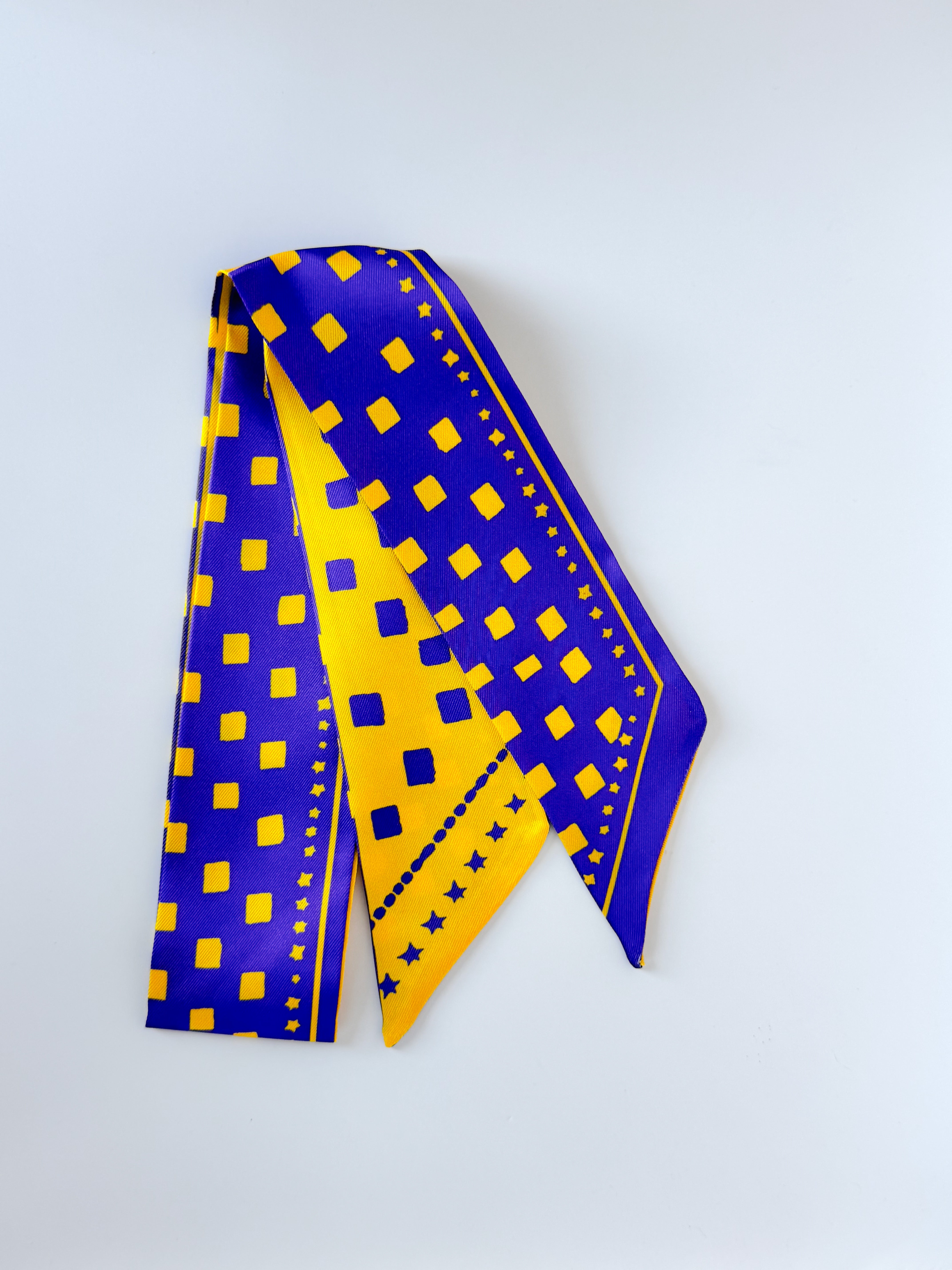 Purple and Gold Blocks Twilly