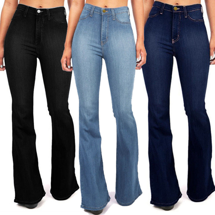 Jeans For Women Plus Size Long Denim Pants Slim Bell Bottom Denim Trousers Skinny Jeans Women'S Denim Pants