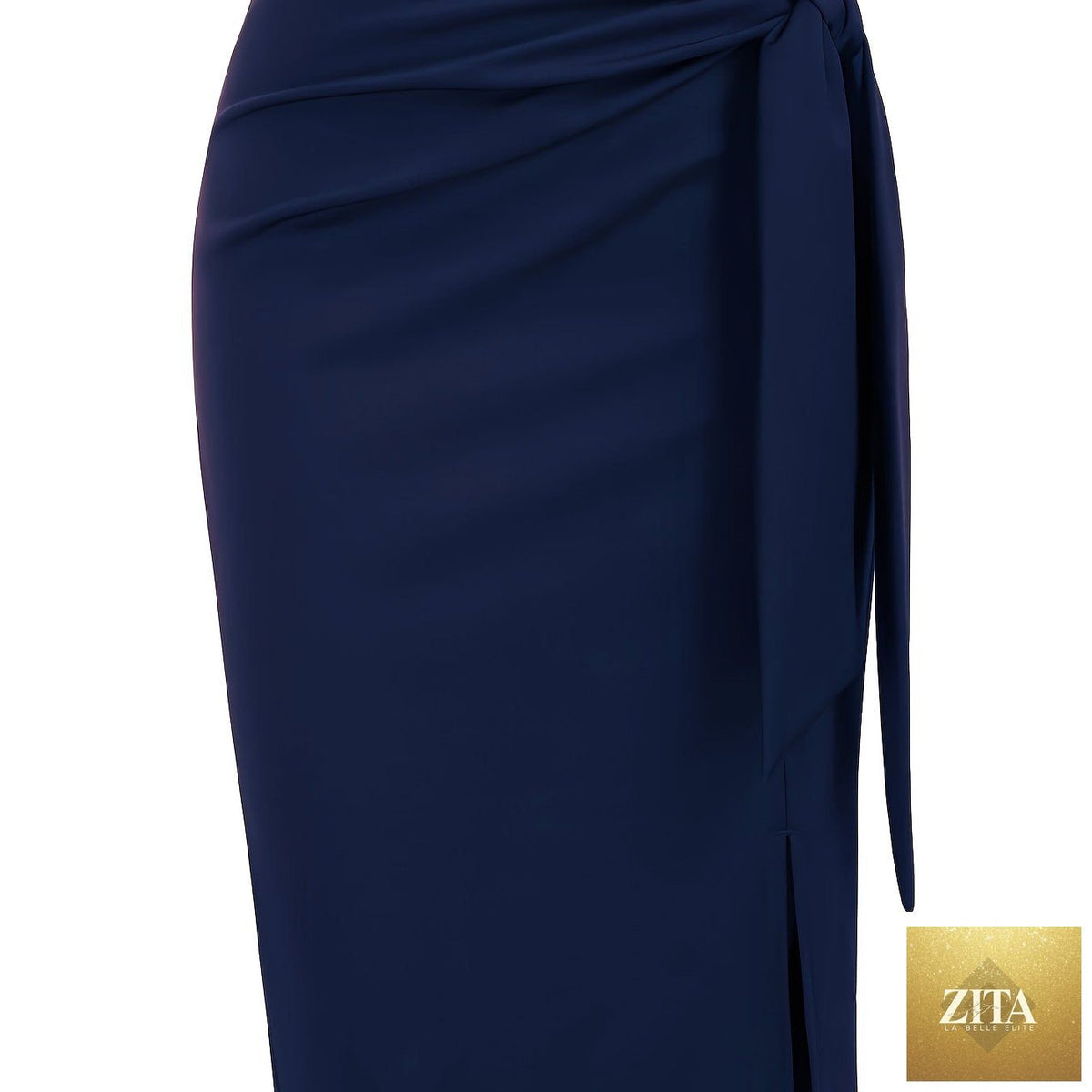 Elegant monochrome high-waisted knee-length skirt for women, featuring a sleek design from Zita La Belle Elite.