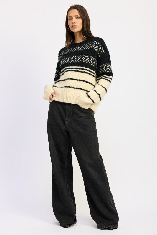 FAIR SLE STRIPED OVERSIZE SWEATER Jade Icarus