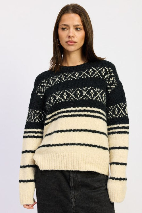 FAIR SLE STRIPED OVERSIZE SWEATER Jade Icarus