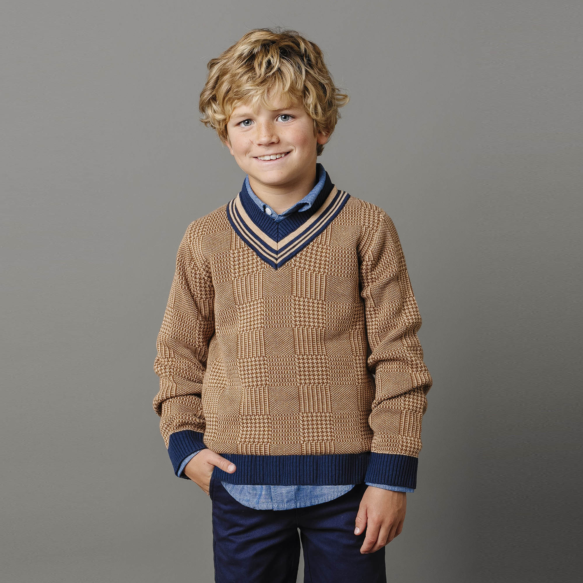 Hope & Henry organic baby cricket sweater featuring colorful intarsia design, long sleeves, and cozy knit fabric.