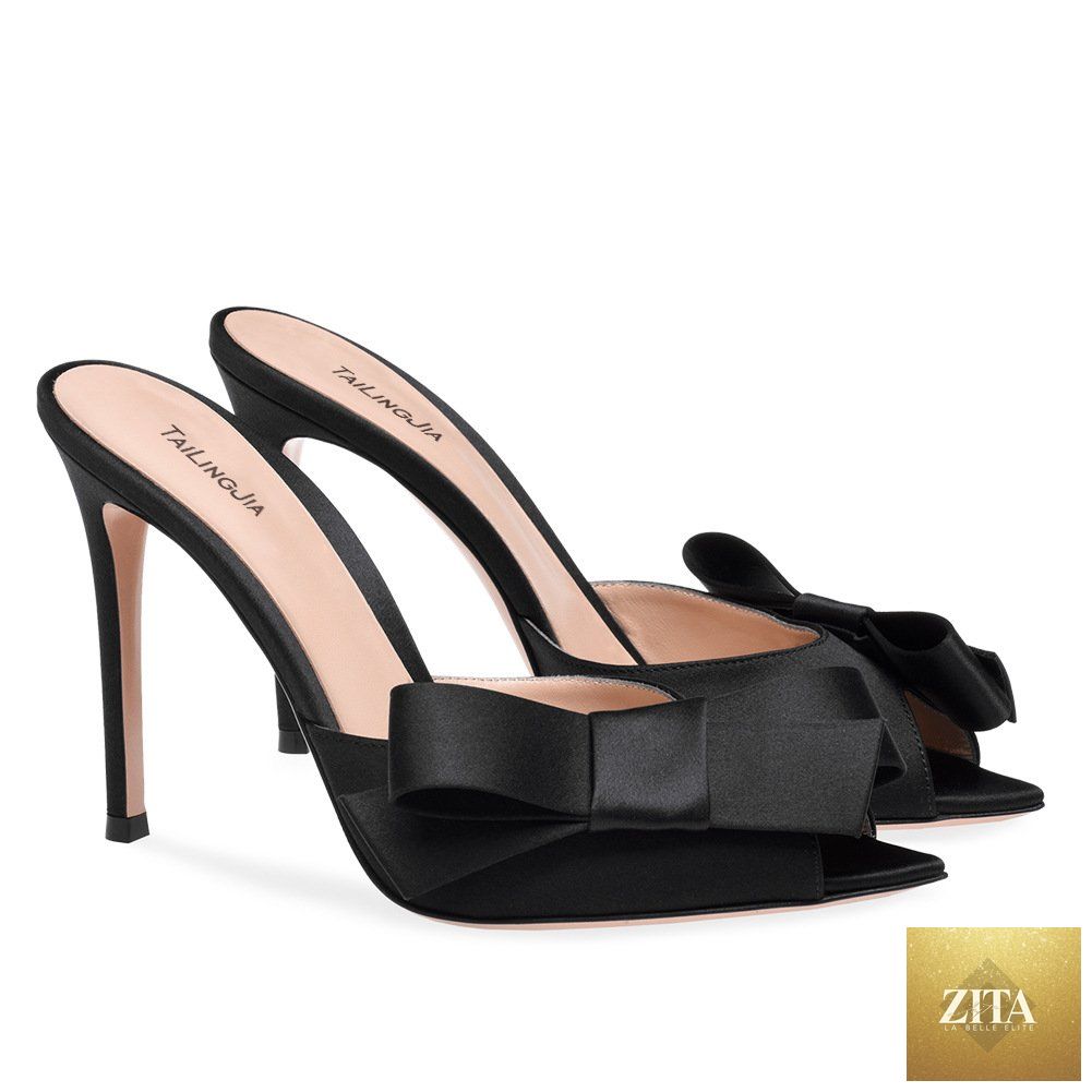 Black women's espadrille high heel shoes by Zita La Belle Elite, casual spring footwear with a strong and comfortable design.