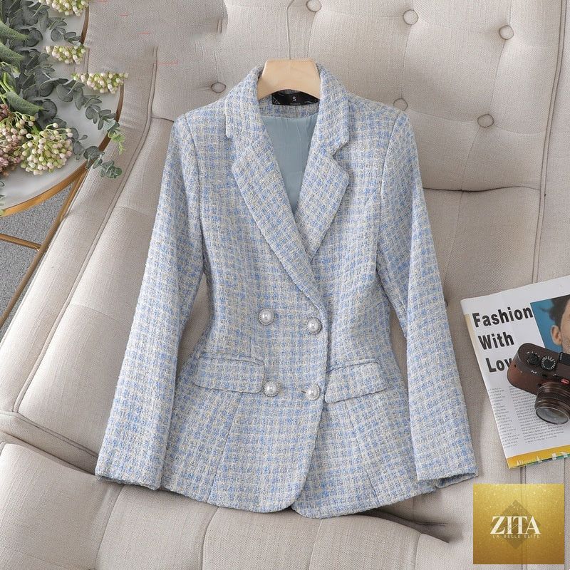 Zita La Belle Elite professional women's formal suit with tailored coat and overalls, perfect for office or business events.