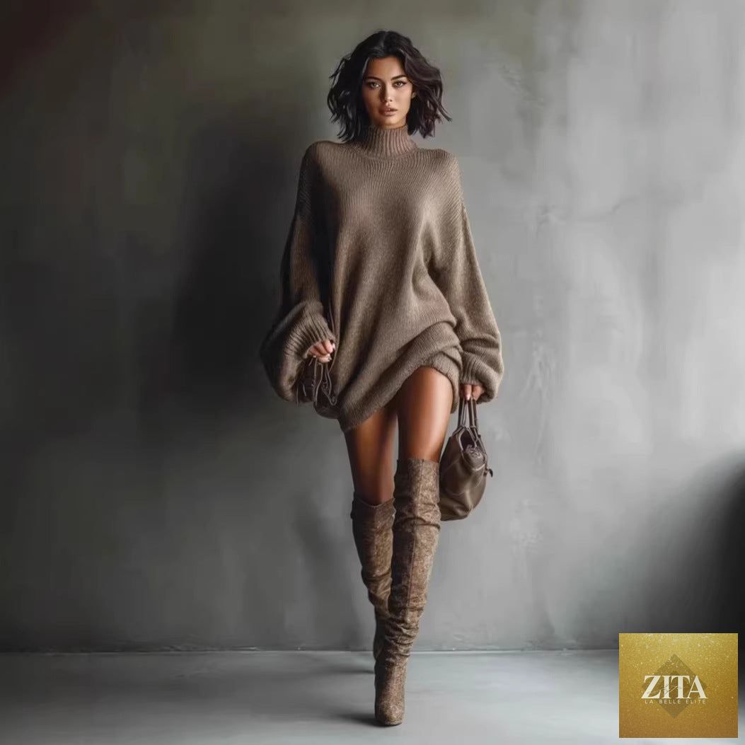 Deer Velvet Lantern Sleeve Color-Block Midi Dress by Zita La Belle Elite in three colors, featuring lantern sleeves and a midi length.