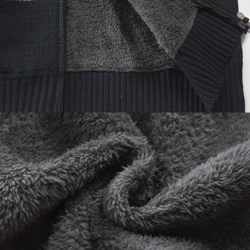 Men's autumn winter hooded sweater cardigan by FLIPSTYLEZLLC, featuring a cozy knit design and front pockets.