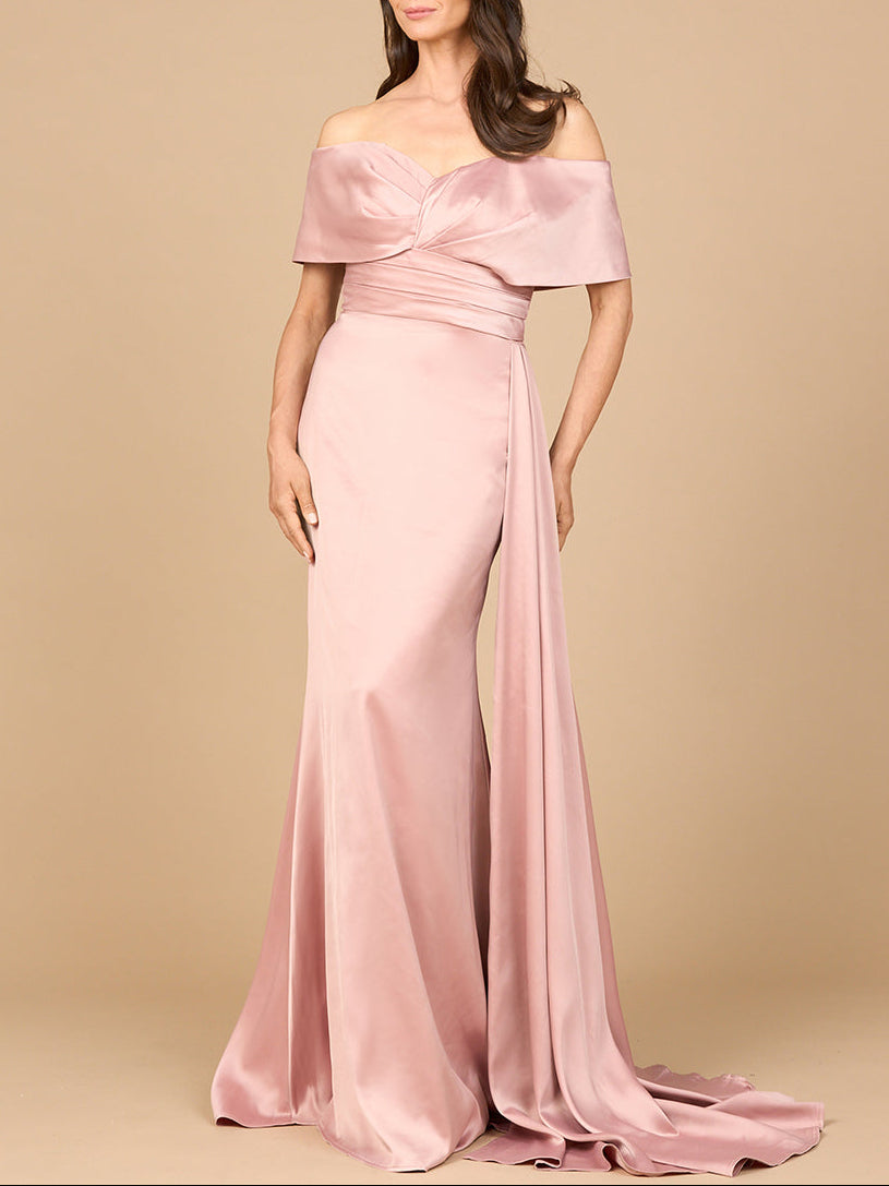 Off Shoulder Satin Dress