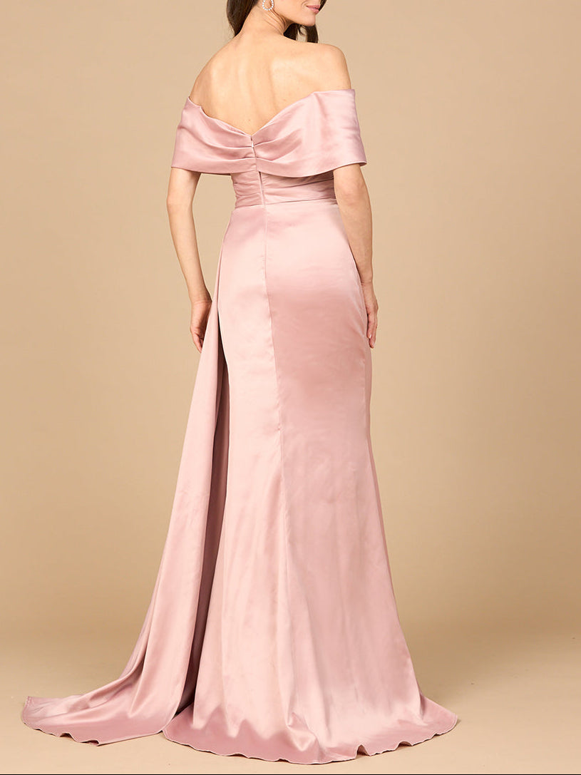 Off Shoulder Satin Dress