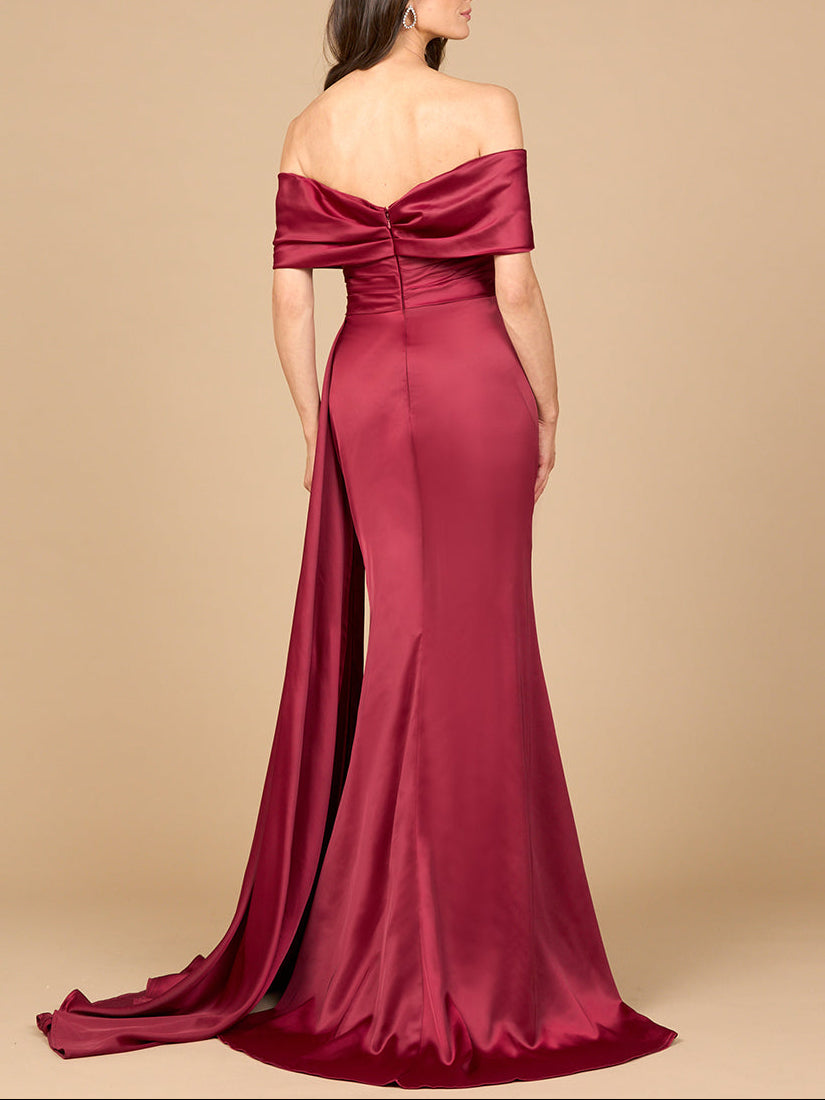Off Shoulder Satin Dress