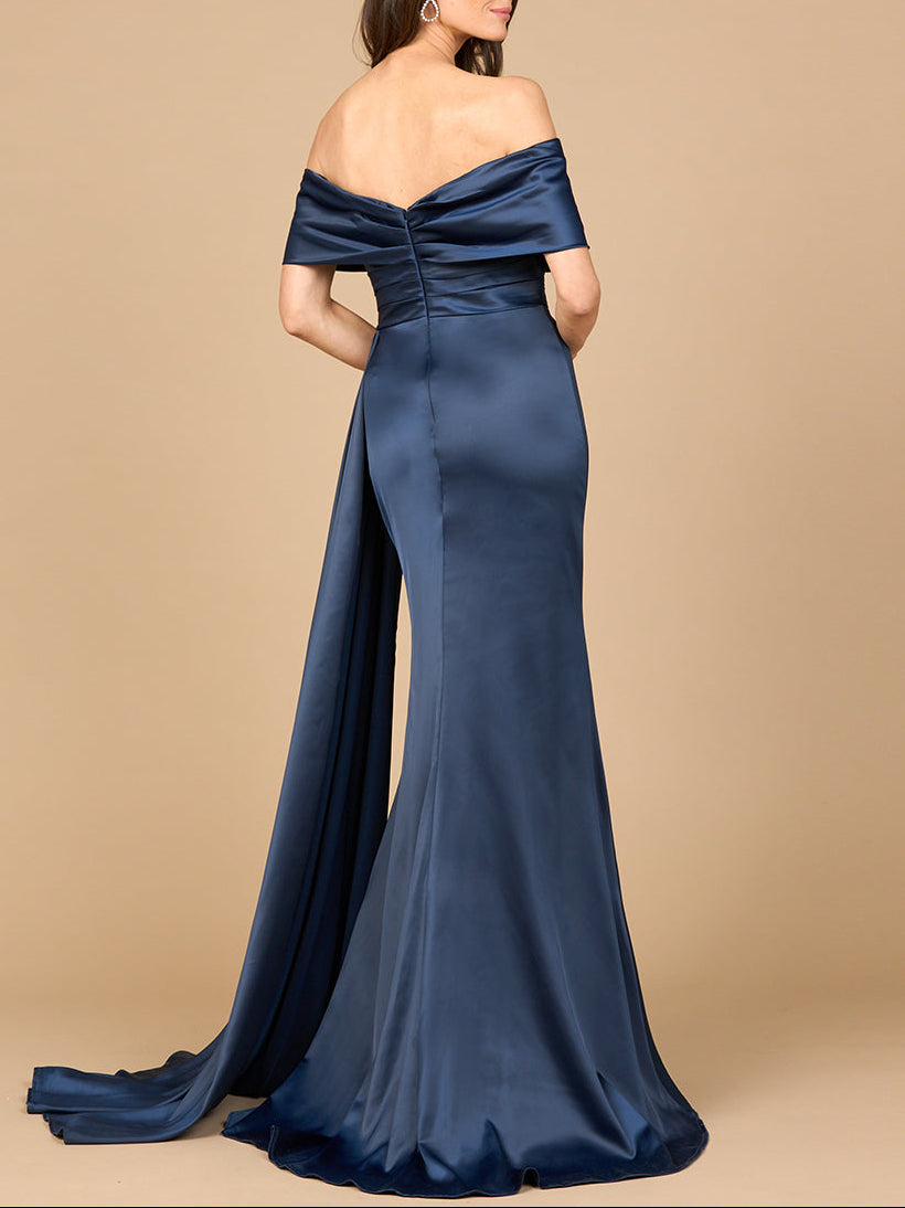 Off Shoulder Satin Dress