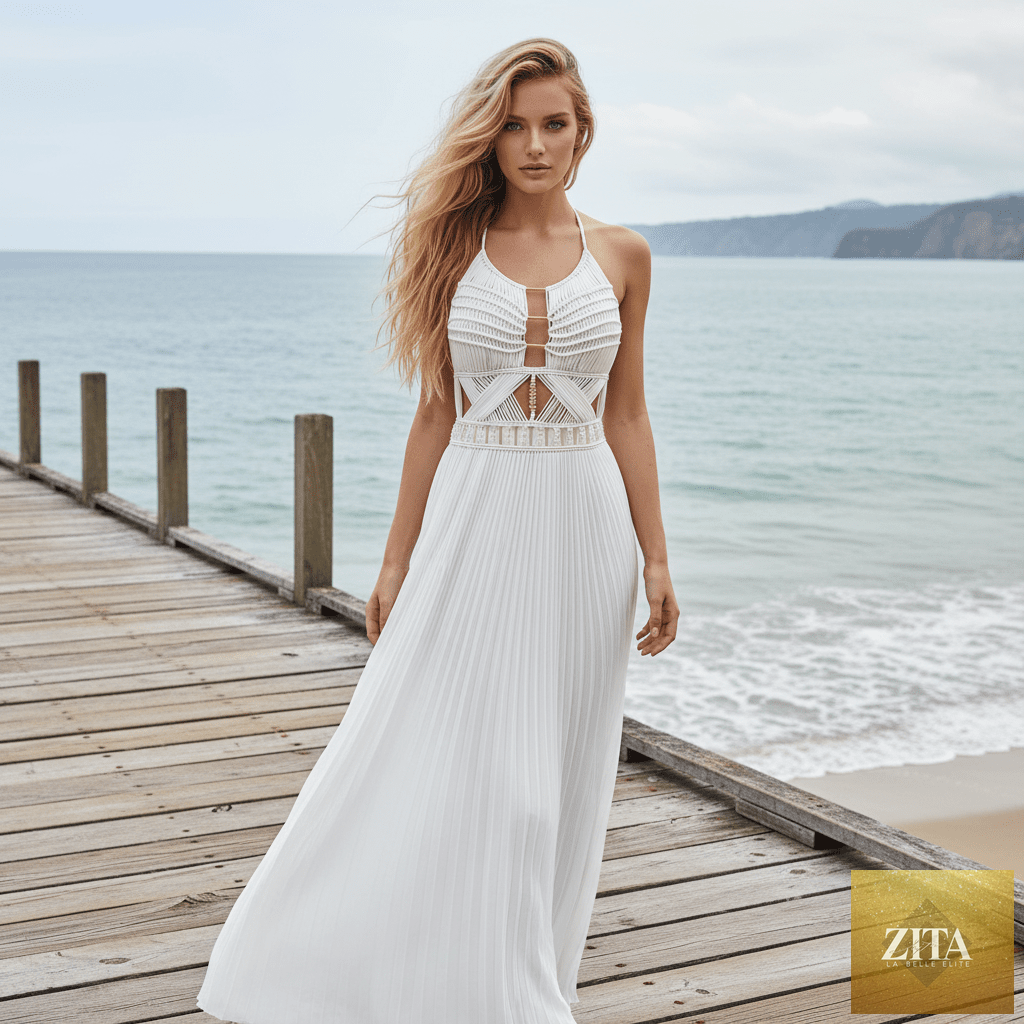 ALTYSAN COUTURE Artemis boho dress with flowing fabric, perfect for beach parties, resorts, and festivals.