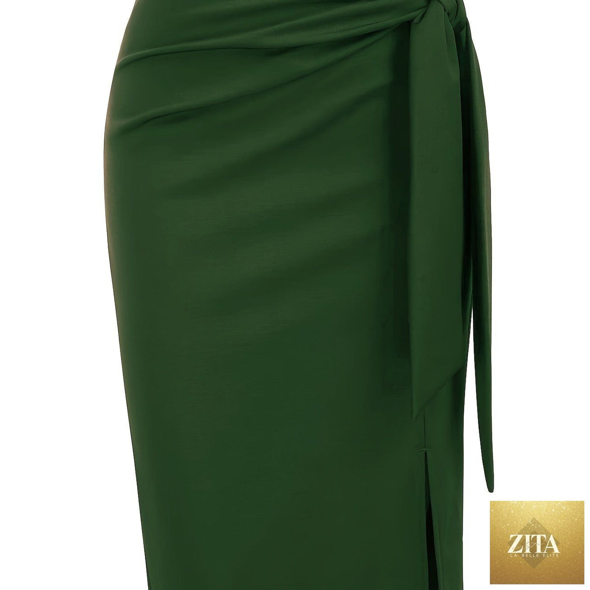 Elegant monochrome high-waisted knee-length skirt for women, styled with a sleek fit and classic design by Zita La Belle Elite.