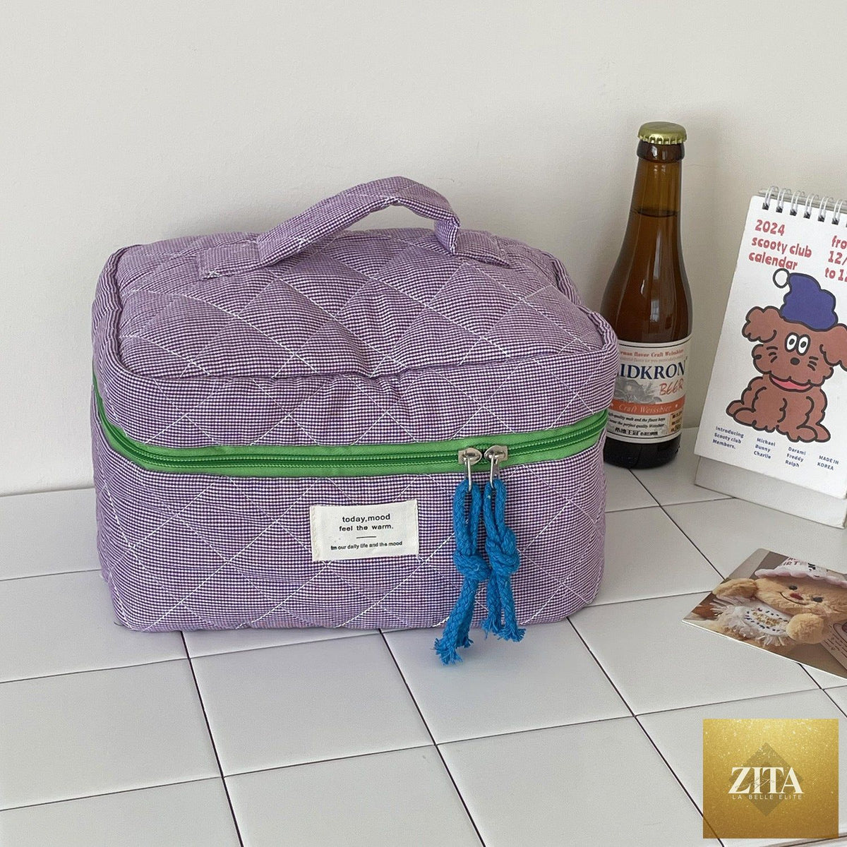 Travel toiletries organizer by Social Buzz eSIMs with multiple compartments for compact, portable storage of personal hygiene items.