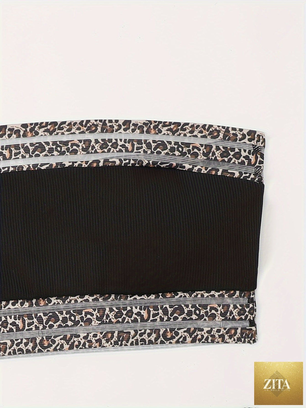 Stevvex leopard print bikini set with high waist, bandeau top, mesh details, perfect for beach and poolside summer wear.
