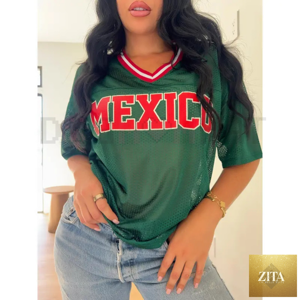 Unisex Mexico jersey T-shirt by Zita La Belle Elite featuring Mexican pride and official El Tri football kit design.