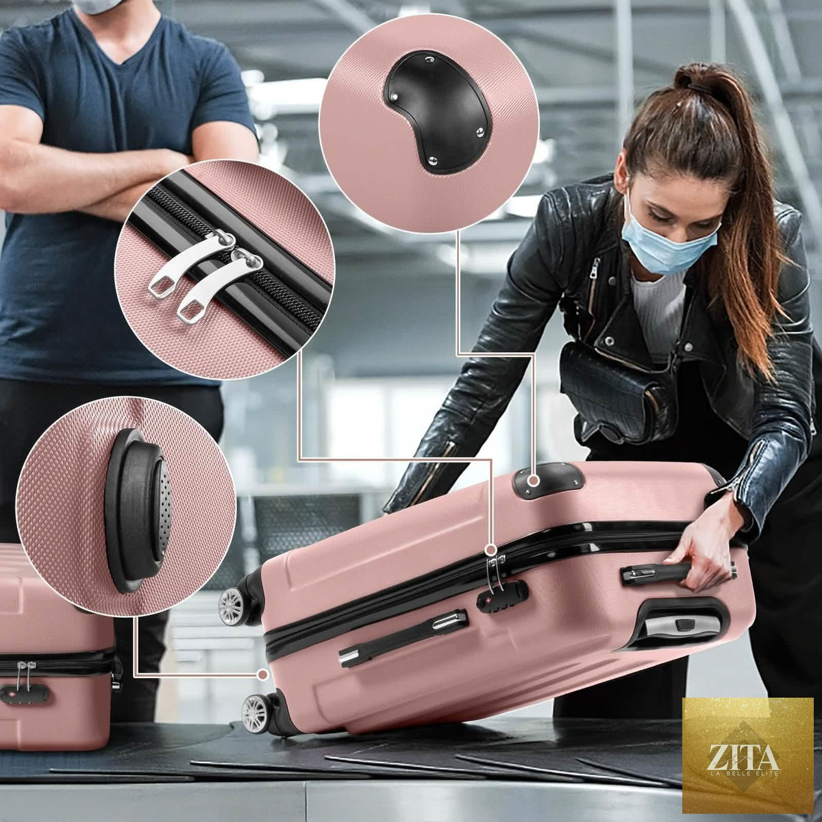 Set of three hard shell travel bags with TSA locks and 360° spinner wheels in 20, 24, and 28 inches by DailySale.