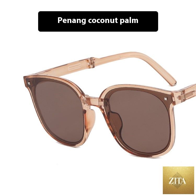 Folding FitiqueFit sunglasses with case, stylish eyewear in a sleek design, available in multiple color options.