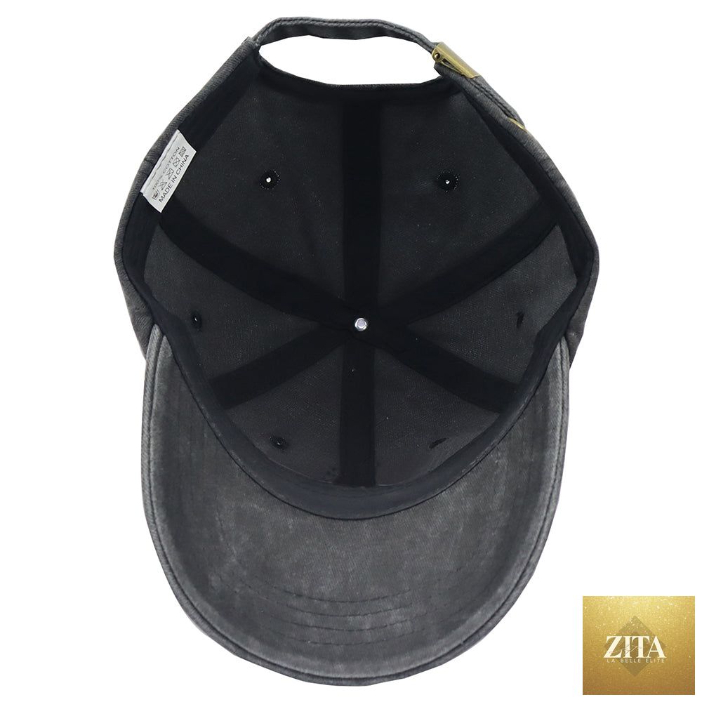 Vintage washed baseball cap by Zita La Belle Elite featuring embroidered "Horse Girl" design, adjustable equestrian style hat.