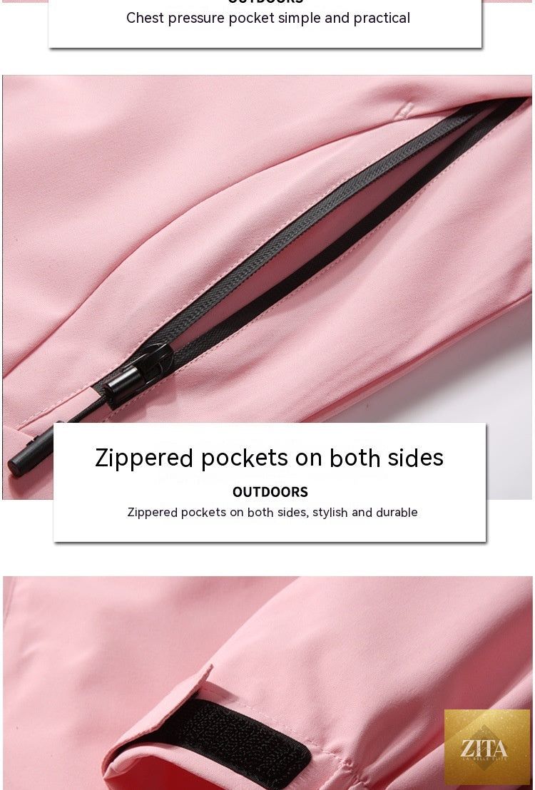 Slimming women's trench coat from Social Buzz eSIMs, featuring waterproof outdoor mountaineering and high-grade waist design.