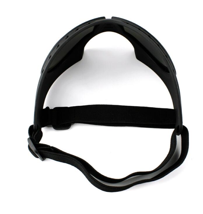 Pet sunglasses helmet accessories with adjustable strap, featuring black frames and clear lenses, designed for pets by FLIPSTYLEZLLC.