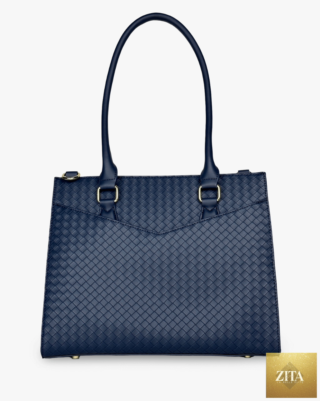 Cobalt Baldwin Baby Company Montrose diaper bag tote with multiple compartments and comfortable straps, side pockets visible.