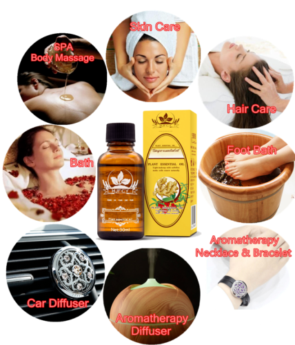 Lymphatic Drainage Ginger Oil Therapy Massage Plant Essential Oil Pink Iolaus