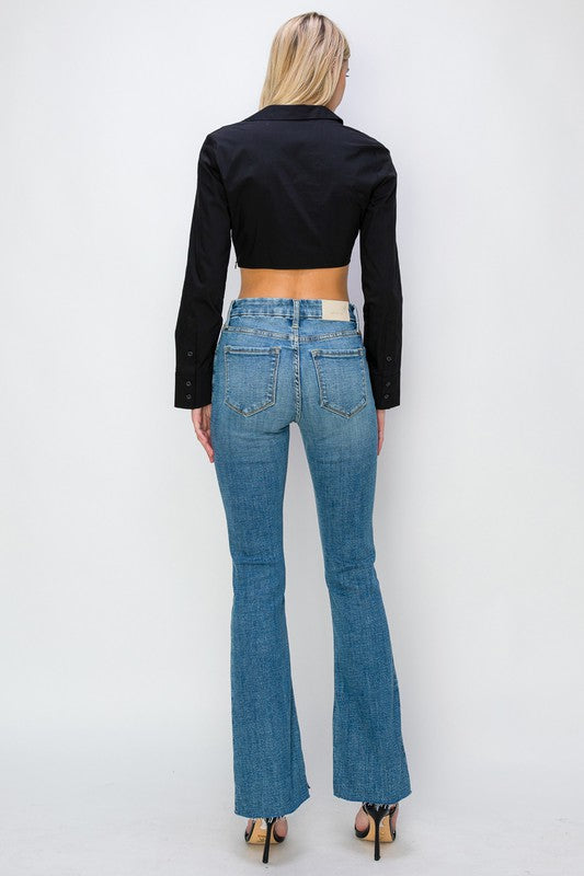 Paisley High Rise Flare Jeans (Reg & Plus)