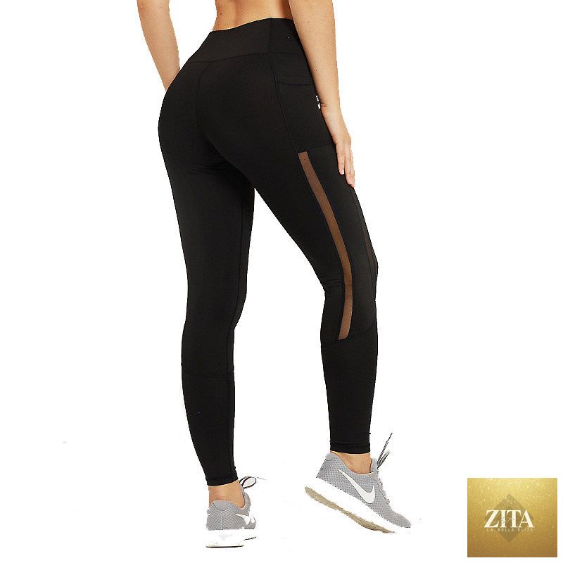 Women High Waist Pocket Leggings Solid Color