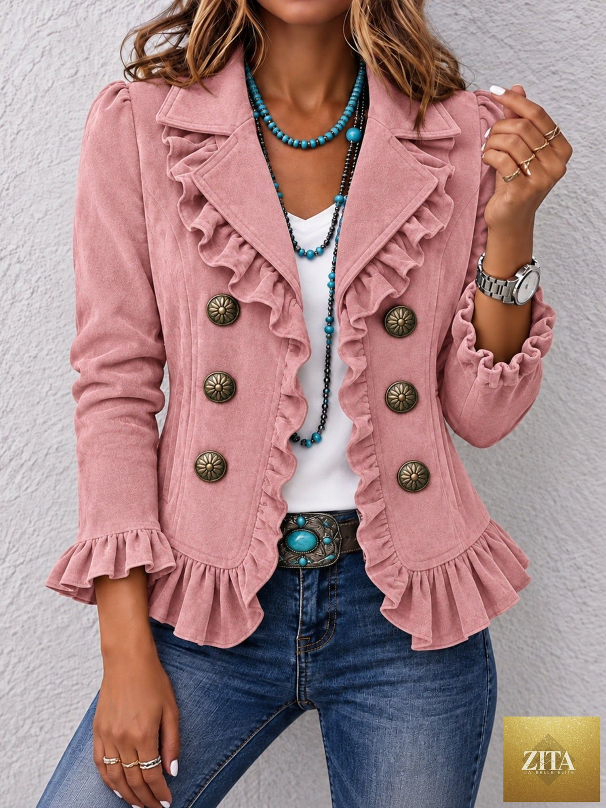 Women's Buttoned Long-Sleeve Cardigan Jacket