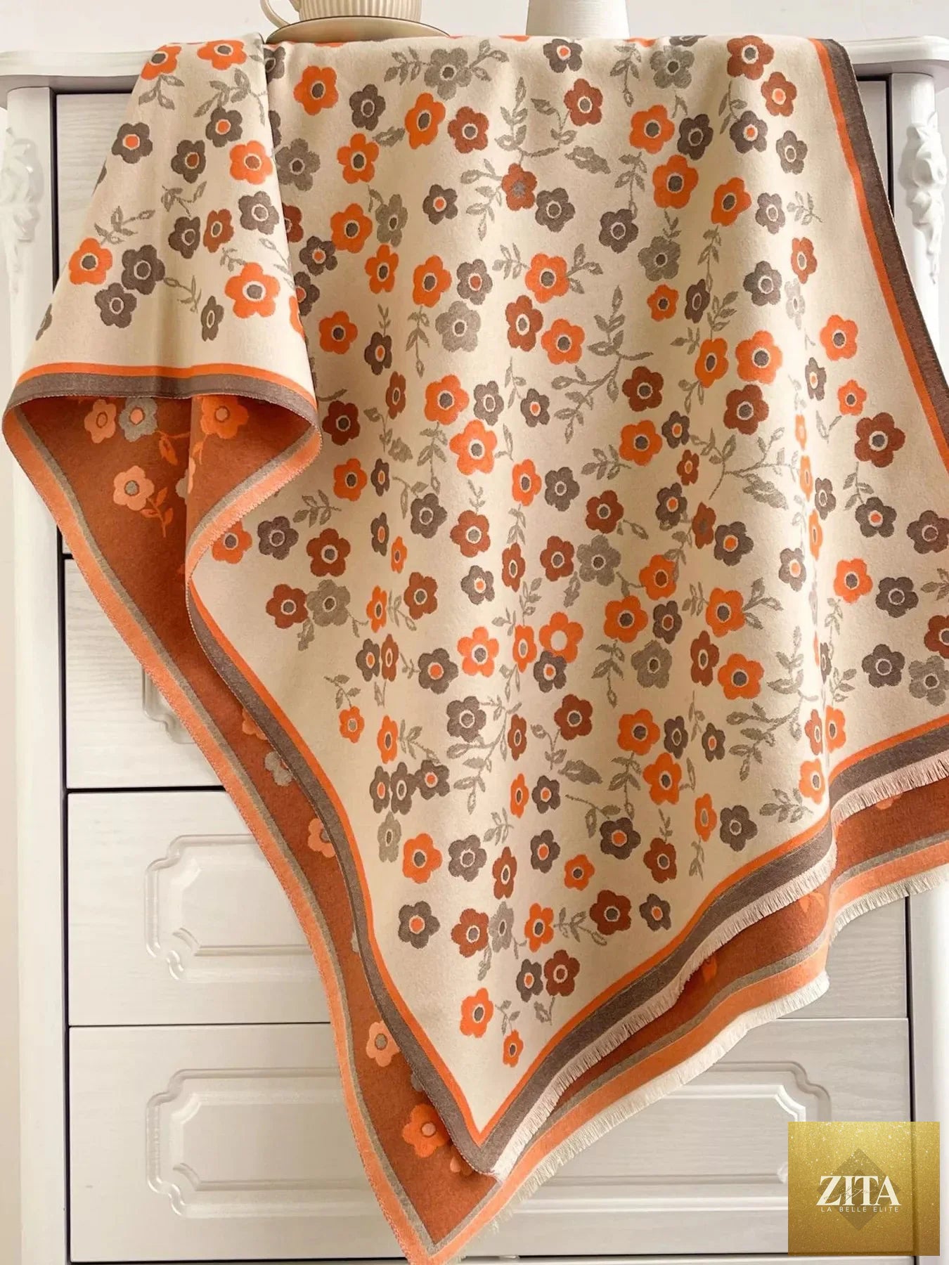 Floral Print Warm Winter Scarf