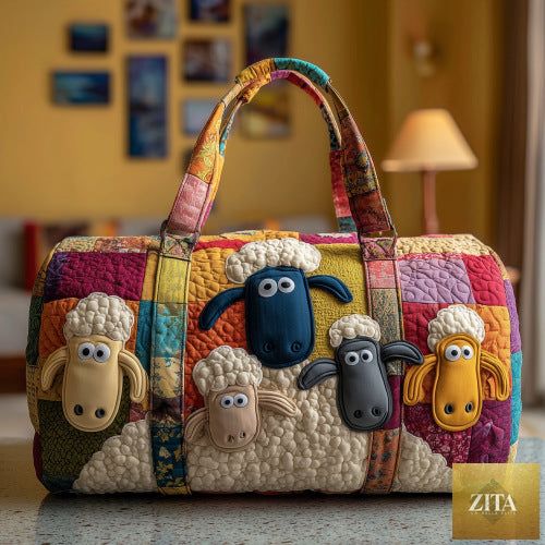 Social Buzz eSIMs 2026 quilted travel tote bag with embroidery, suitable for sports, fitness, and short-distance travel.