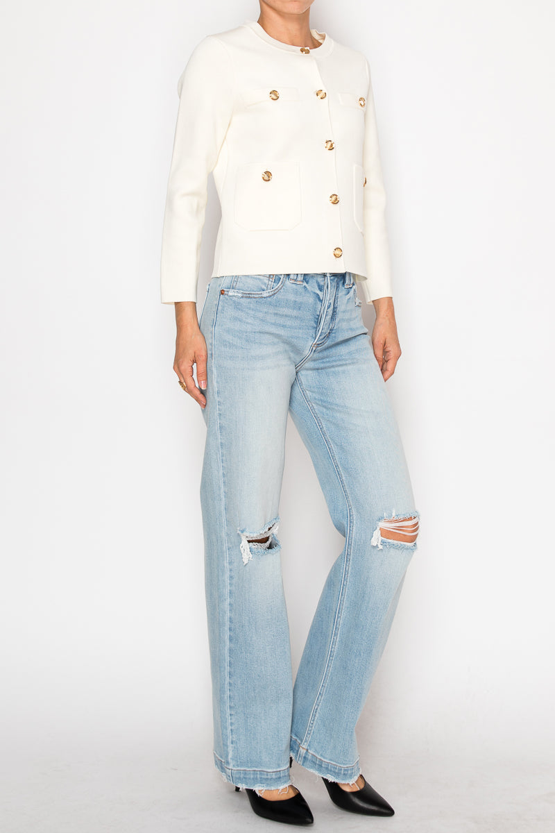 Tummy Control High Rise Relaxed Straight Leg Jean