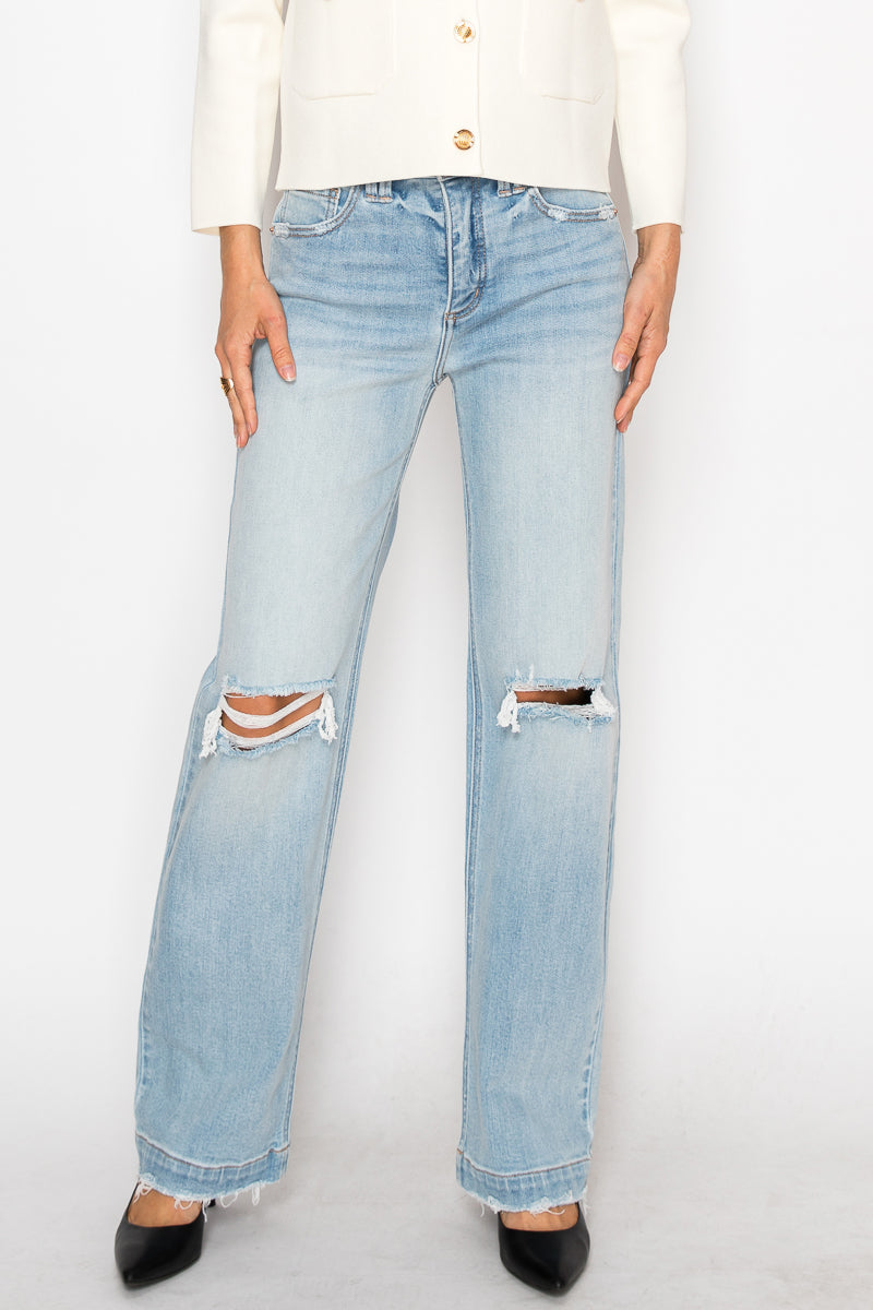 Tummy Control High Rise Relaxed Straight Leg Jean