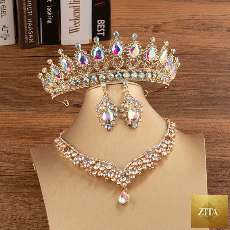 Elegant bridal wedding alloy diamond crown with intricate design and sparkling details, perfect for wedding fashion and accessories.