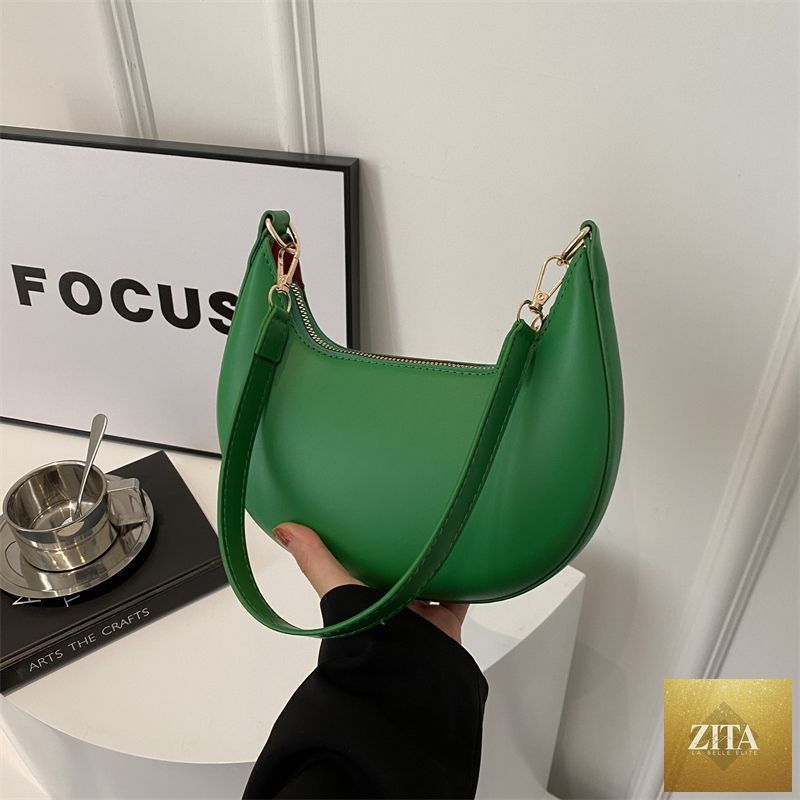Textured shoulder bag for women, Niche Crescent New Simple All-Match design by Social Buzz eSIMs, featuring a stylish, versatile look.