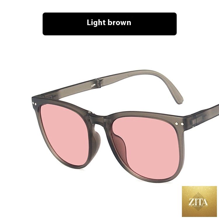 FitiqueFit folding sunglasses with case, featuring stylish design and available in 13 vibrant color options.