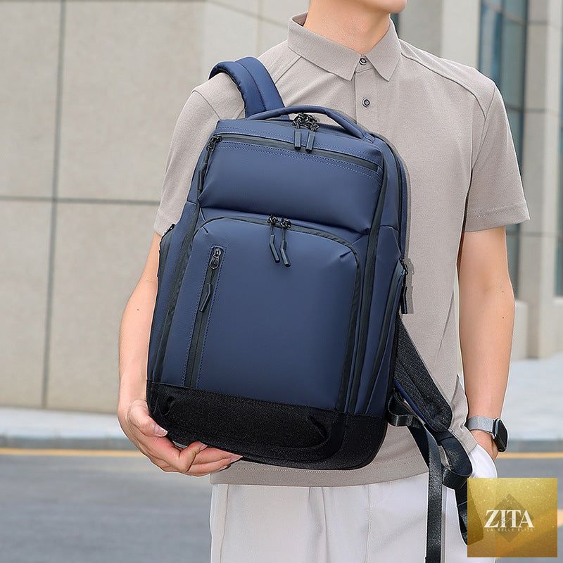 Social Buzz eSIMs fashionable high-capacity school backpack with multiple compartments and sturdy straps, ideal for students.