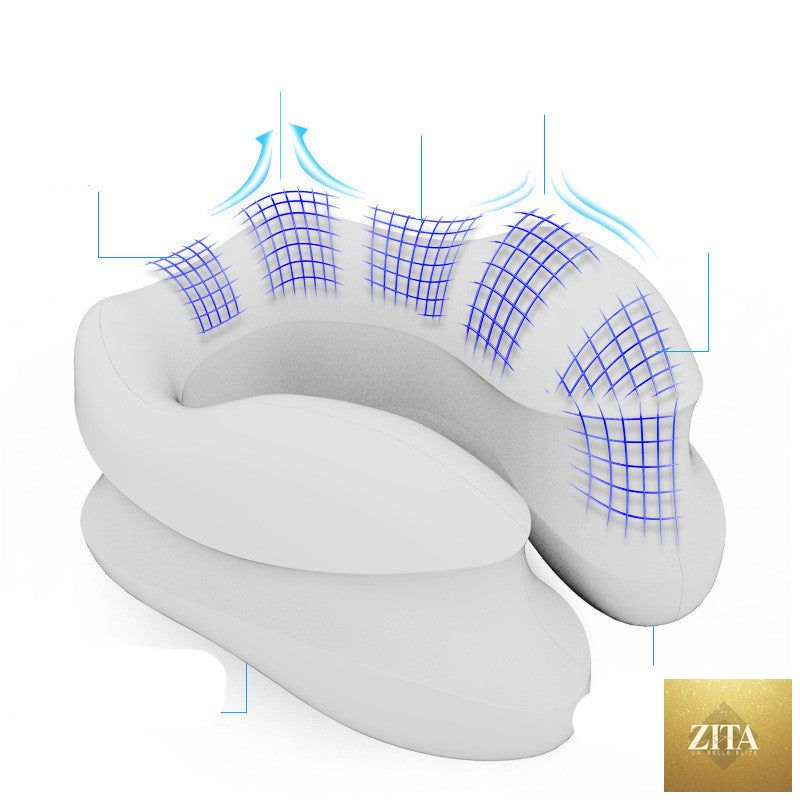 Travel cervical neck pillow by Social Buzz eSIMs, showing ergonomic design for neck support and comfort during travel.