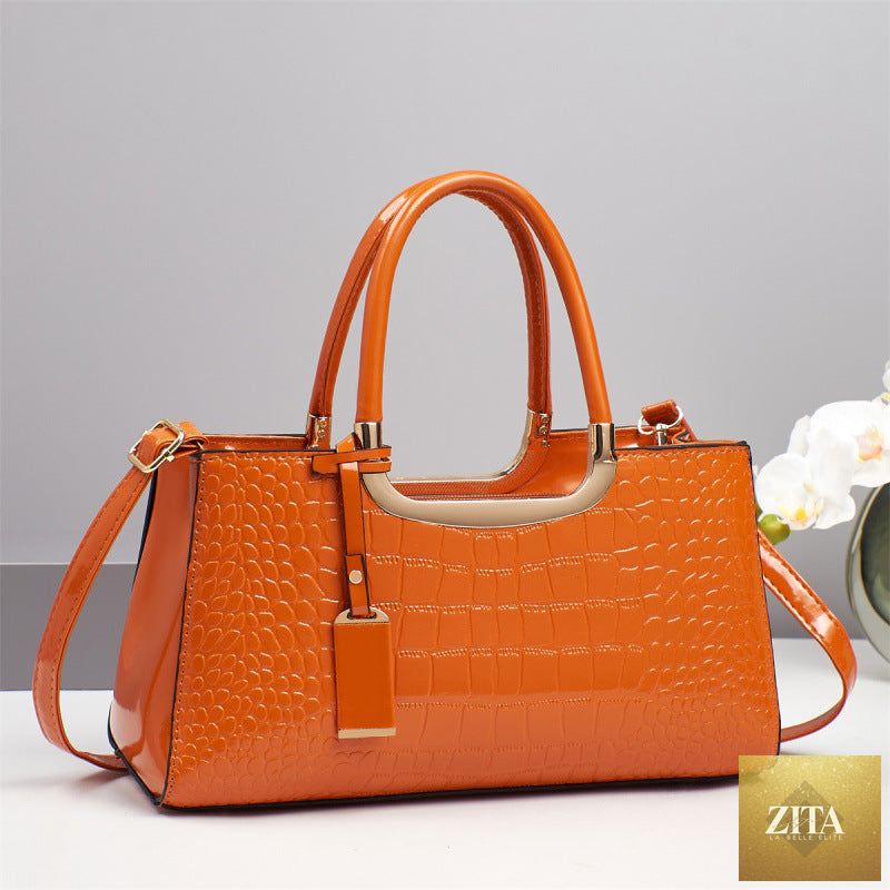 Elegant women's wedding shoulder crossbody bag made of genuine leather, featuring a sophisticated design for special occasions.