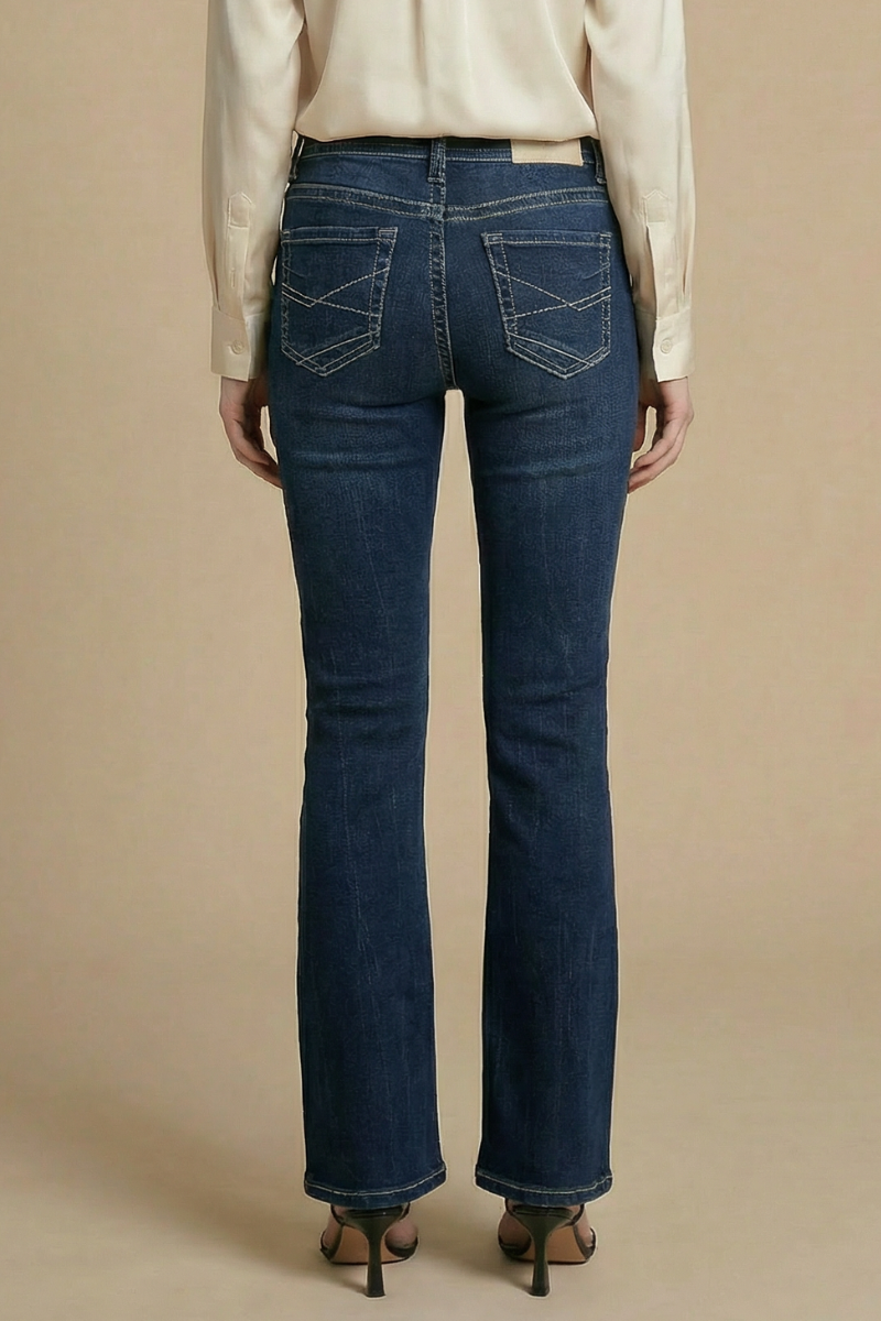 Stevie Tummy Control High Rise Slim Flare Jeans (Dark Wash)