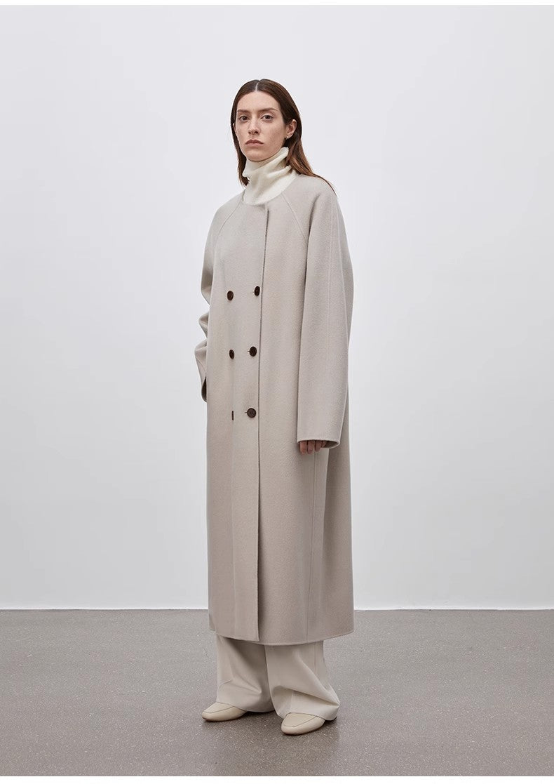 "Assassin's Creed" removable scarf collar, woolen coat for women, Brown Coeus