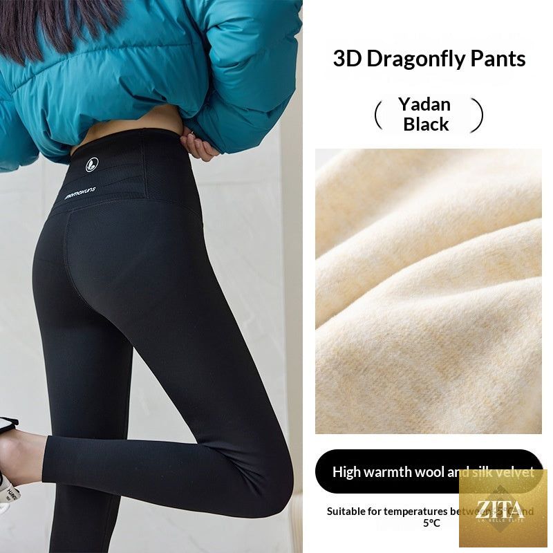 Women's shark print leggings by My Store featuring thin outerwear design, suitable for spring and fall wear.