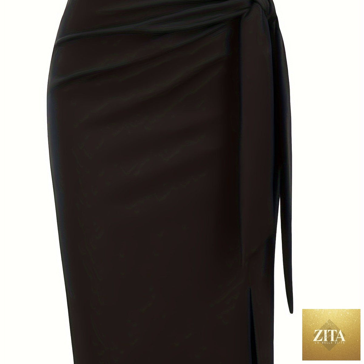 Elegant monochrome high-waisted knee-length skirt for women by Zita La Belle Elite, featuring a sleek design and tailored fit.