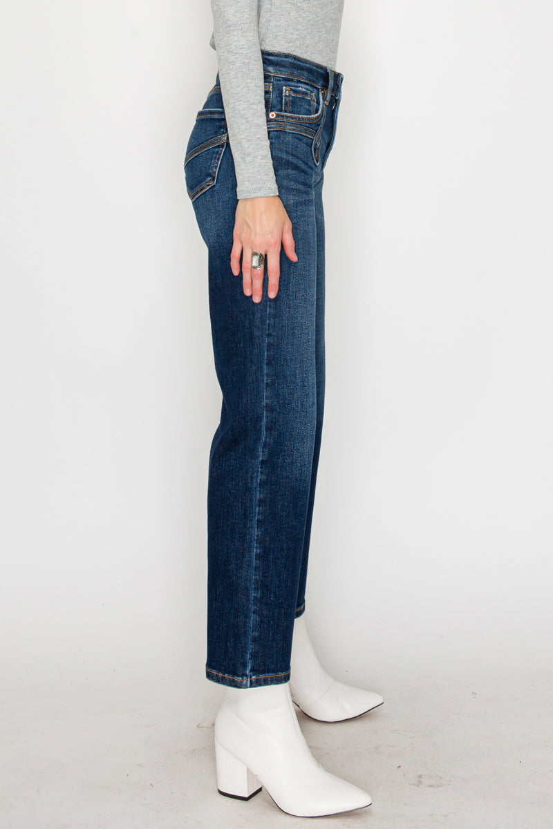 Tummy Control Western High Rise Straight Leg Jeans